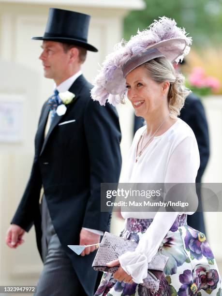 Prince Edward, Earl of Wessex and Sophie Rhys-Jones - Countess of Wessex attend day 2 of Royal Ascot at Ascot Racecourse on June 16, 2021 in Ascot,...