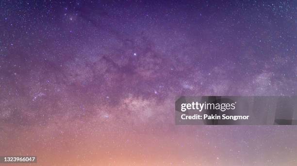 panorama milky way galaxy with stars and space dust in the universe at dark night. - horoskop bildbanksfoton och bilder