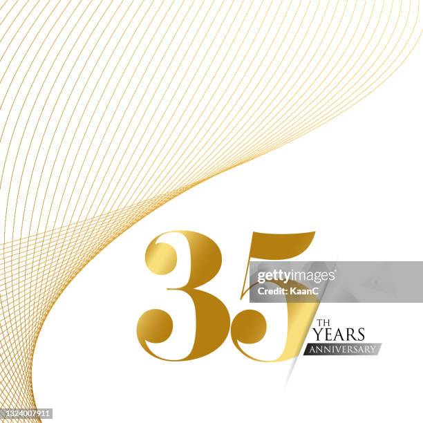 anniversary logo template isolated, anniversary icon label, anniversary symbol stock illustration. anniversary greeting template with gold colored hand lettering. - awards background stock illustrations