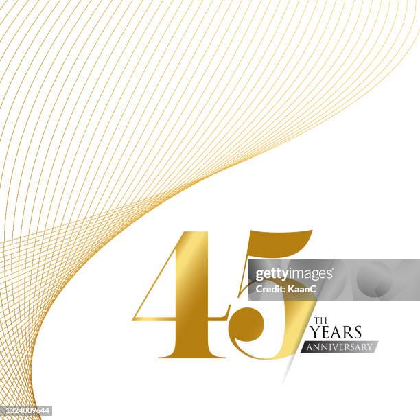 anniversary logo template isolated, anniversary icon label, anniversary symbol stock illustration. anniversary greeting template with gold colored hand lettering. - gold award stock illustrations