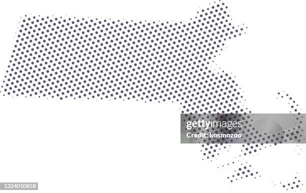 massachusetts map of dots - massachusetts outline stock illustrations