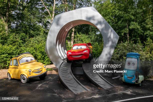 View at Disney's CARS Road Trip attraction as Disneyland Paris parks reopen on June 17, 2021 in Paris, France.