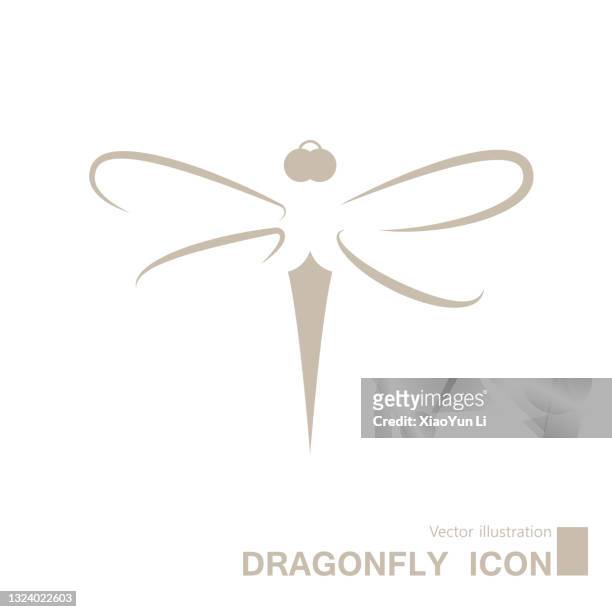 illustrazioni stock, clip art, cartoni animati e icone di tendenza di icona della libellula disegnata vettoriale. - dragonfly