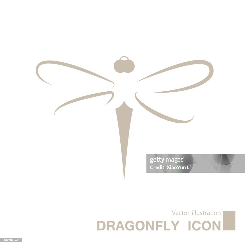 Vector drawn dragonfly icon.