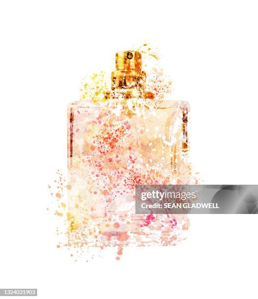 bottle of perfume illustration - parfym bildbanksfoton och bilder