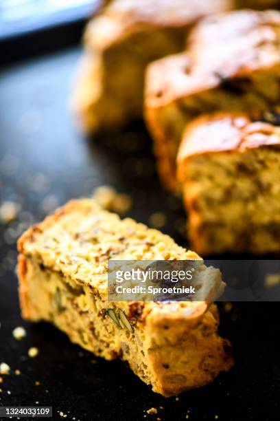 freshly-baked buttermilk rusks close-up - rusk stock pictures, royalty-free photos & images