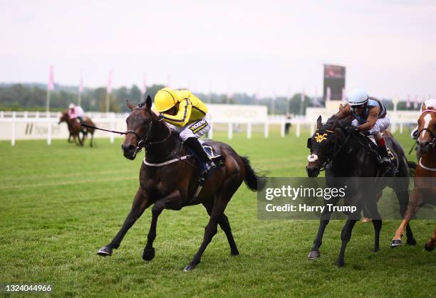 Paul Hanagan on board Perfect Power on their way to winning the Norfolk Stakes on Day Three of the Royal Ascot Meeting at Ascot Racecourse on June...
