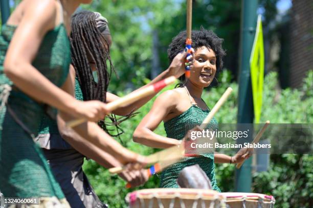 annual juneteenth independence day or freedom day in philadelphia - juneteenth imagens e fotografias de stock