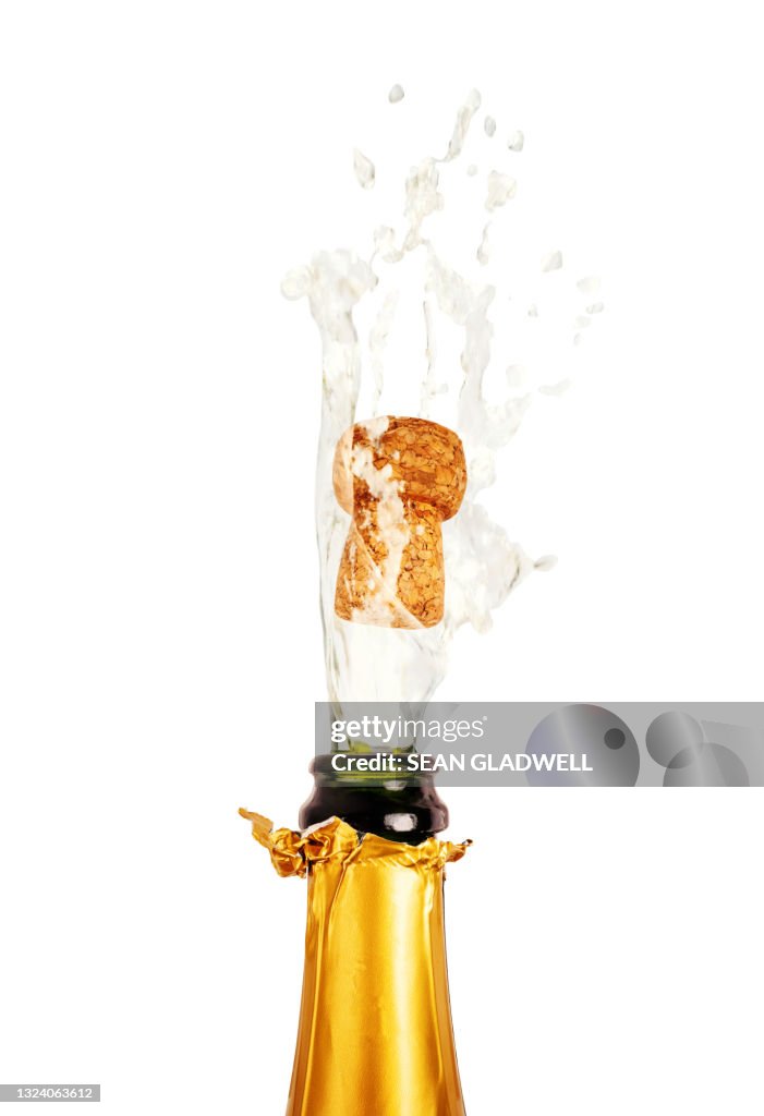 Champagne cork popping