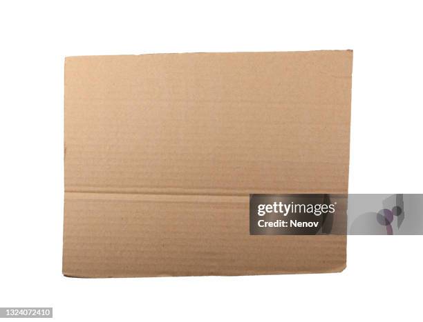 empty cardboard isolated on white background - 紙容器 ストックフォトと画像