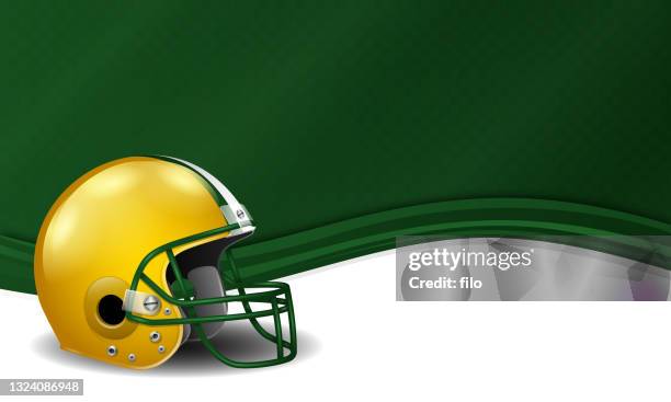 yellow gold football helmet background - american football helmet stock illustrations