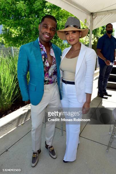 Kirk Franklin and Tammy Collins attend the Black American Music Association and Georgia Entertainment Caucus Inaugural Induction Ceremony for Black...