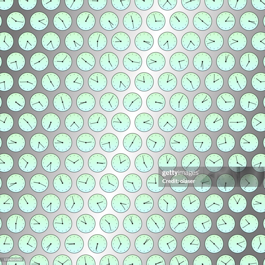 Time Random Whach Clocks In Honeycomb Pattern Showing Random Time High-Res Vector Graphic ...