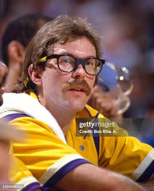Los Angeles Lakers Kurt Rambis during 1985 NBA Finals between Los Angeles Lakers and Boston Celtics, June 2, 1985 in Inglewood, California.