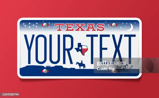 bildbanksillustrationer, clip art samt tecknat material och ikoner med texas license plate - texas