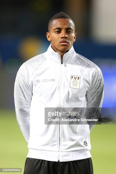Wuilker Fariñez of Venezuela looks on prior to a Group B match between Colombia and Venezuela as part of Copa America Brazil 2021 at Estadio Olimpico...