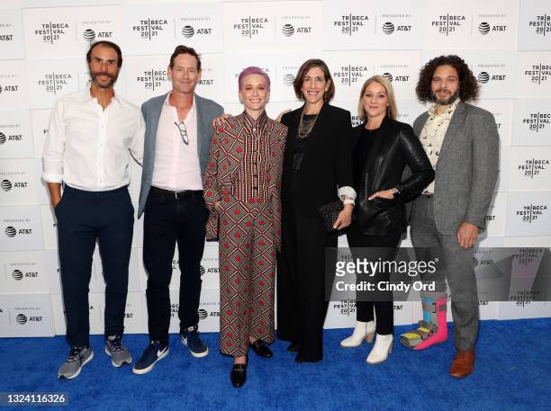Ben Silverman, Howard Owens, Megan Rapinoe, Abby Greensfelder, Andrea Nix Fine and Sean Fine attend the “Let's F*****g Go" premiere during the 2021...