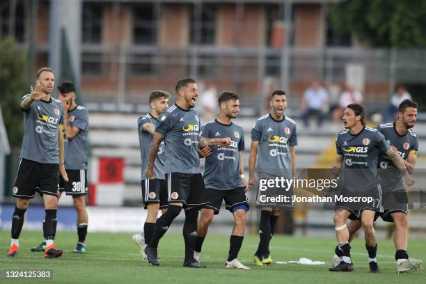 Alessandria players Francesco Stanco, Matteo Di Gennaro, Raffaele Celia, Umberto Eusepi, Francesco Giorno, Davide Di Quinzio, Mattia Mustacchio and...