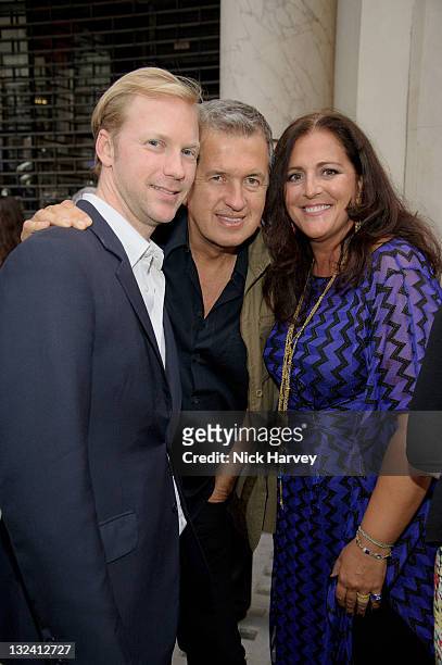 Jan Oleson, Mario Testino and Angela Missoni attend the launch of Missoni For Hoping Foundation at Missoni on June 29, 2011 in London, England.