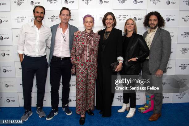 Ben Silverman, Howard T. Owens, Megan Rapinoe, Abby Greensfelder, Andrea Nix Fine and Sean Fine attend 'LFG' Premiere during 2021 Tribeca Festival at...