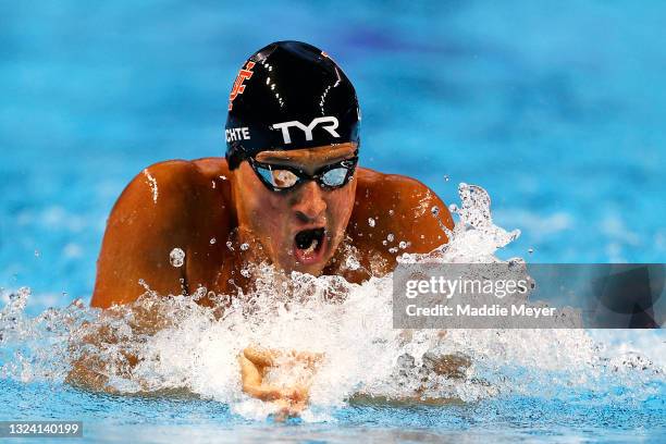 Ryan Lochte of the United States competes in a semifinal heat for the Men's 200m individual medley during Day Five of the 2021 U.S. Olympic Team...