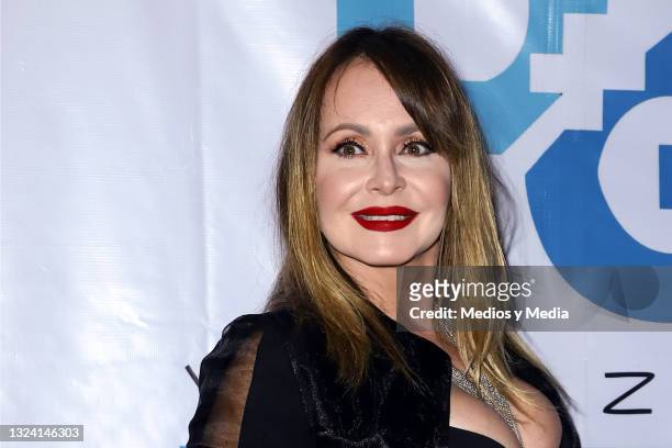 Gabriela Spanic poses for photos during the inauguration of DG Clinic Iztacalco on June 17, 2021 in Mexico City, Mexico.
