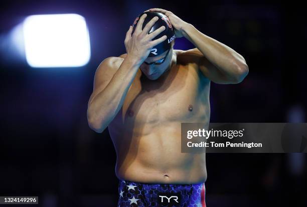 Ryan Lochte of the United States competes in a semifinal heat for the Men's 200m individual medley during Day Five of the 2021 U.S. Olympic Team...