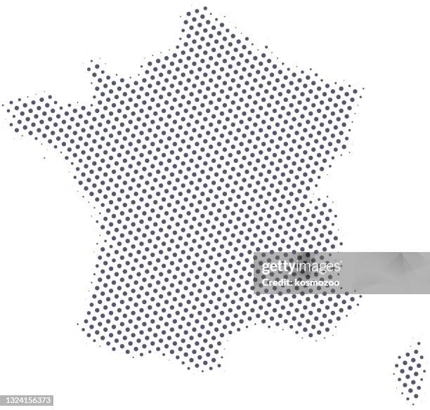 france map of dots - stipple effect stock illustrations