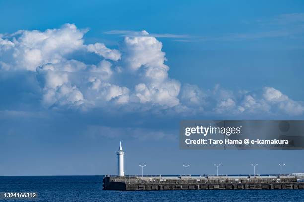 summer clouds on the beach in kanagawa prefecture of japan - enoshima island stock pictures, royalty-free photos & images