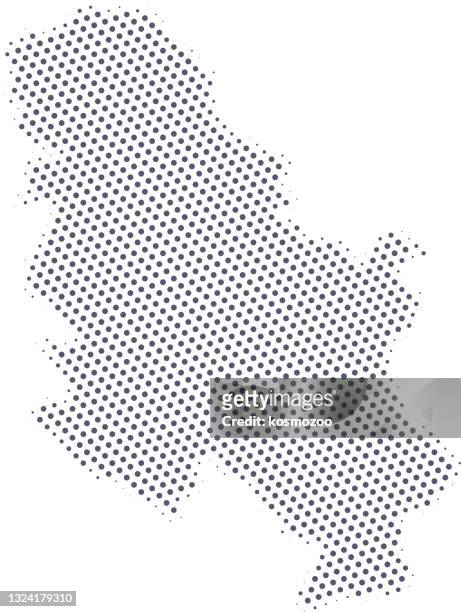 serbia map of dots - serbia map stock illustrations