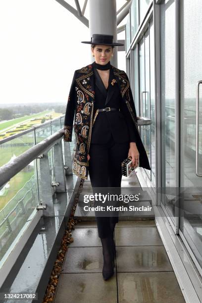 Sabrina Percy poses during Royal Ascot 2021 at Ascot Racecourse on June 18, 2021 in Ascot, England.