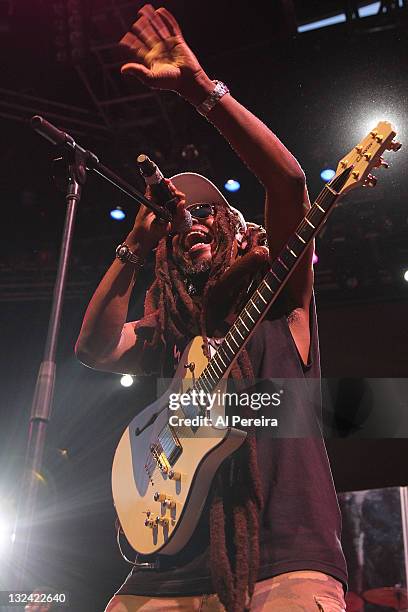 Vocalist Mike Hinds and Steel Pulse performs as part of Celebrate Brooklyn at the Prospect Park Bandshell on July 1, 2011 in the Brooklyn borough of...