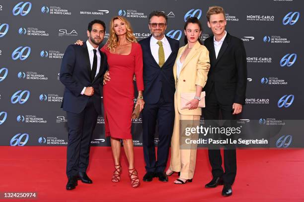 Samy Gharbi, Ingrid Chauvin, Alexandre Brasseur, Camille Genau and Hector Langevin attend the opening ceremony of the 60th Monte Carlo TV Festival on...
