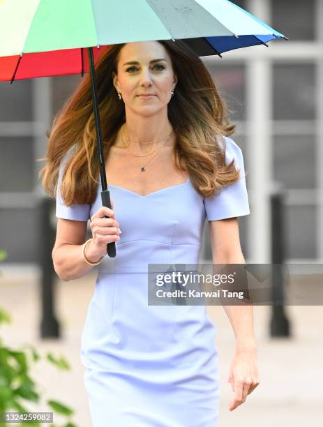 Catherine, Duchess of Cambridge attends the launch of the Royal Foundation Centre for Early Childhood at Kensington Palace on June 18, 2021 in...