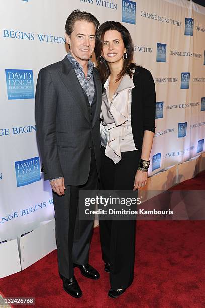 Actor Kyle MacLachlan and Project Runway Executive Producer Desiree Gruber attend the 2nd Annual "Change Begins Within" benefit celebration presented...