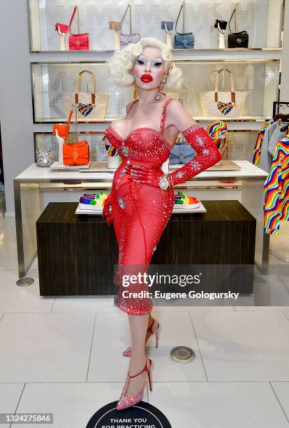 Amanda Lepore attends as Michael Kors celebrates 2021 Pride with Big Gay Ice Cream at Rockefeller Center on June 18, 2021 in New York City.