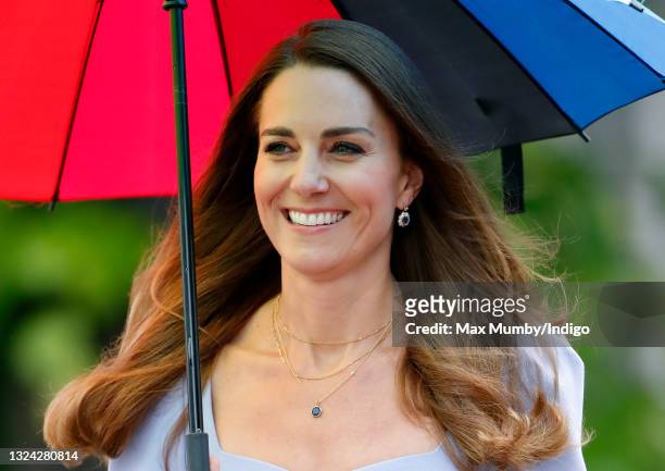Catherine, Duchess of Cambridge attends the launch of The Royal Foundation Centre for Early Childhood at Kensington Palace on June 18, 2021 in...
