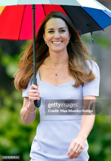 Catherine, Duchess of Cambridge attends the launch of The Royal Foundation Centre for Early Childhood at Kensington Palace on June 18, 2021 in...