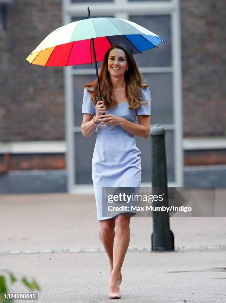 Catherine, Duchess of Cambridge attends the launch of The Royal Foundation Centre for Early Childhood at Kensington Palace on June 18, 2021 in...