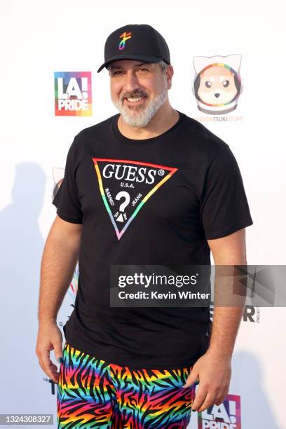 Joey Fatone of NSYNC attends "Bingo Under The Stars" in celebration of Pride, hosted by members of NSYNC and Backstreet Boys at The Grove on June 18,...