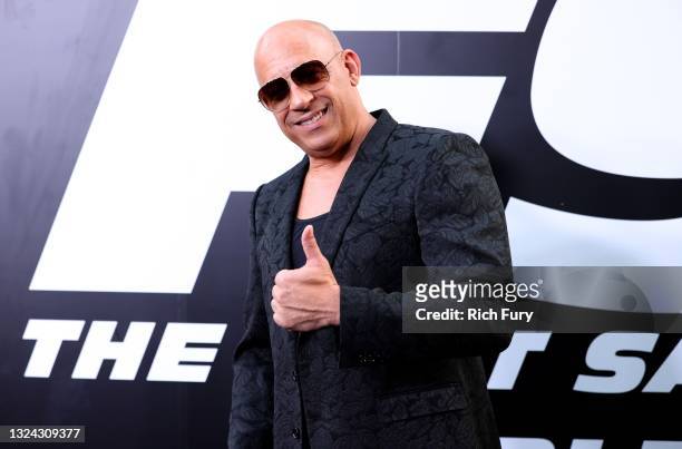 Vin Diesel attends the Universal Pictures "F9" World Premiere at TCL Chinese Theatre on June 18, 2021 in Hollywood, California.