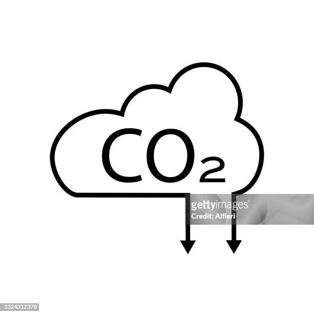 co2 - carbon footprint reduction stock illustrations