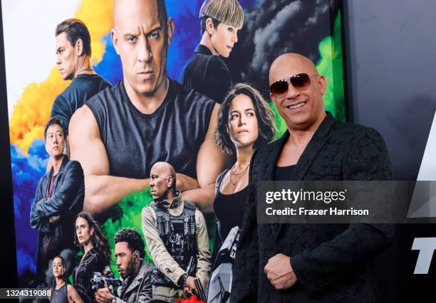 Vin Diesel attends Universal Pictures "F9" World Premiere at TCL Chinese Theatre on June 18, 2021 in Hollywood, California.