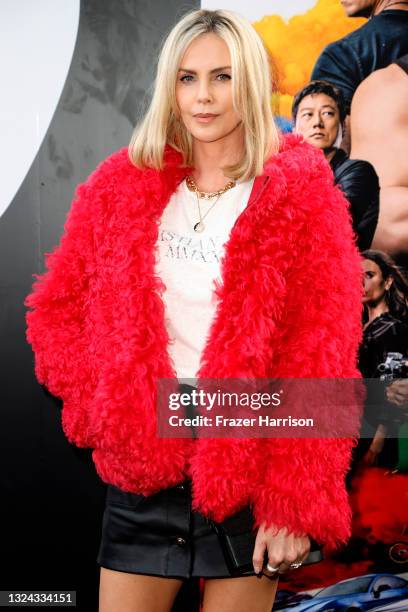 Charlize Theron attends Universal Pictures "F9" World Premiere at TCL Chinese Theatre on June 18, 2021 in Hollywood, California.