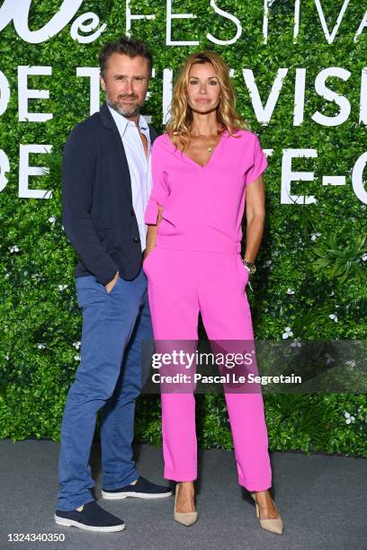 Alexandre Brasseur and Ingrid Chauvin attend "Demain nous appartient" photocall the 60th Monte Carlo TV Festival - Day Two on June 19, 2021 in...