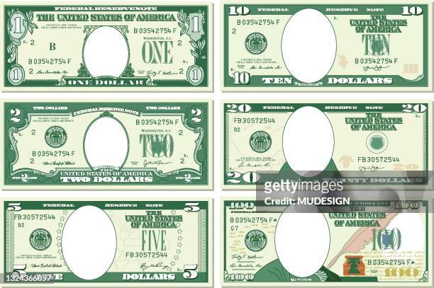 stockillustraties, clipart, cartoons en iconen met all dollar bills template - fifty dollar bill