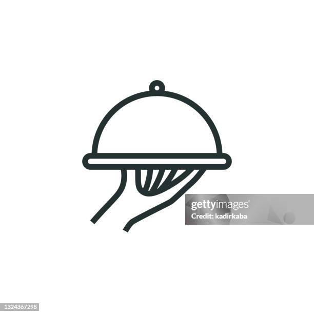 restaurant and serving line icon - white glove service icon stock illustrations