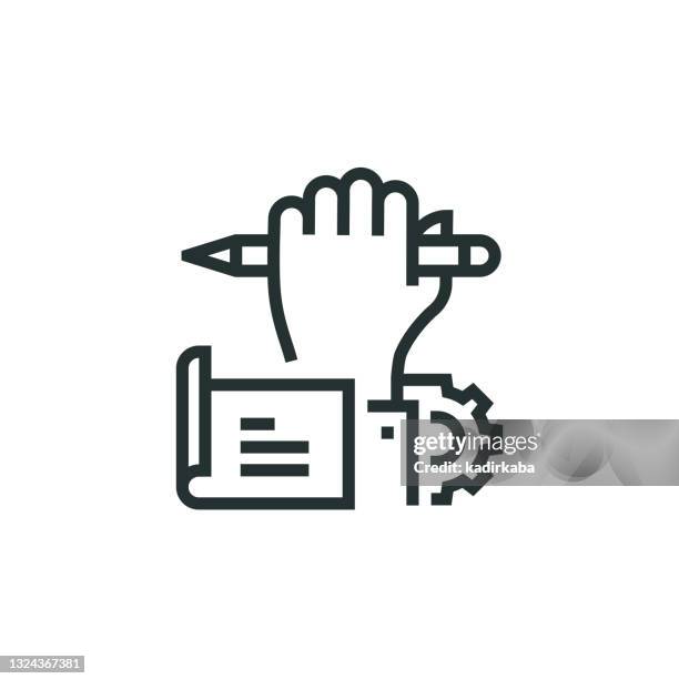 project development line icon - architect computer stock illustrations
