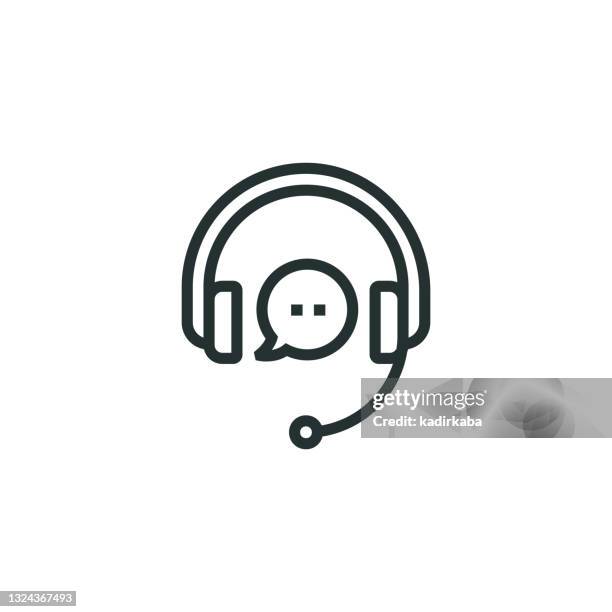 support and call center line icon - prop stock illustrations