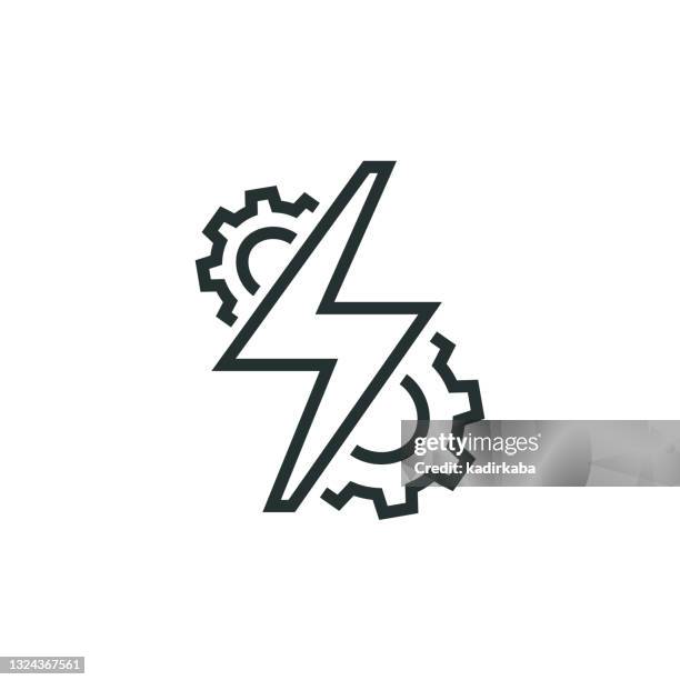 energy development line icon - energy efficient stock illustrations